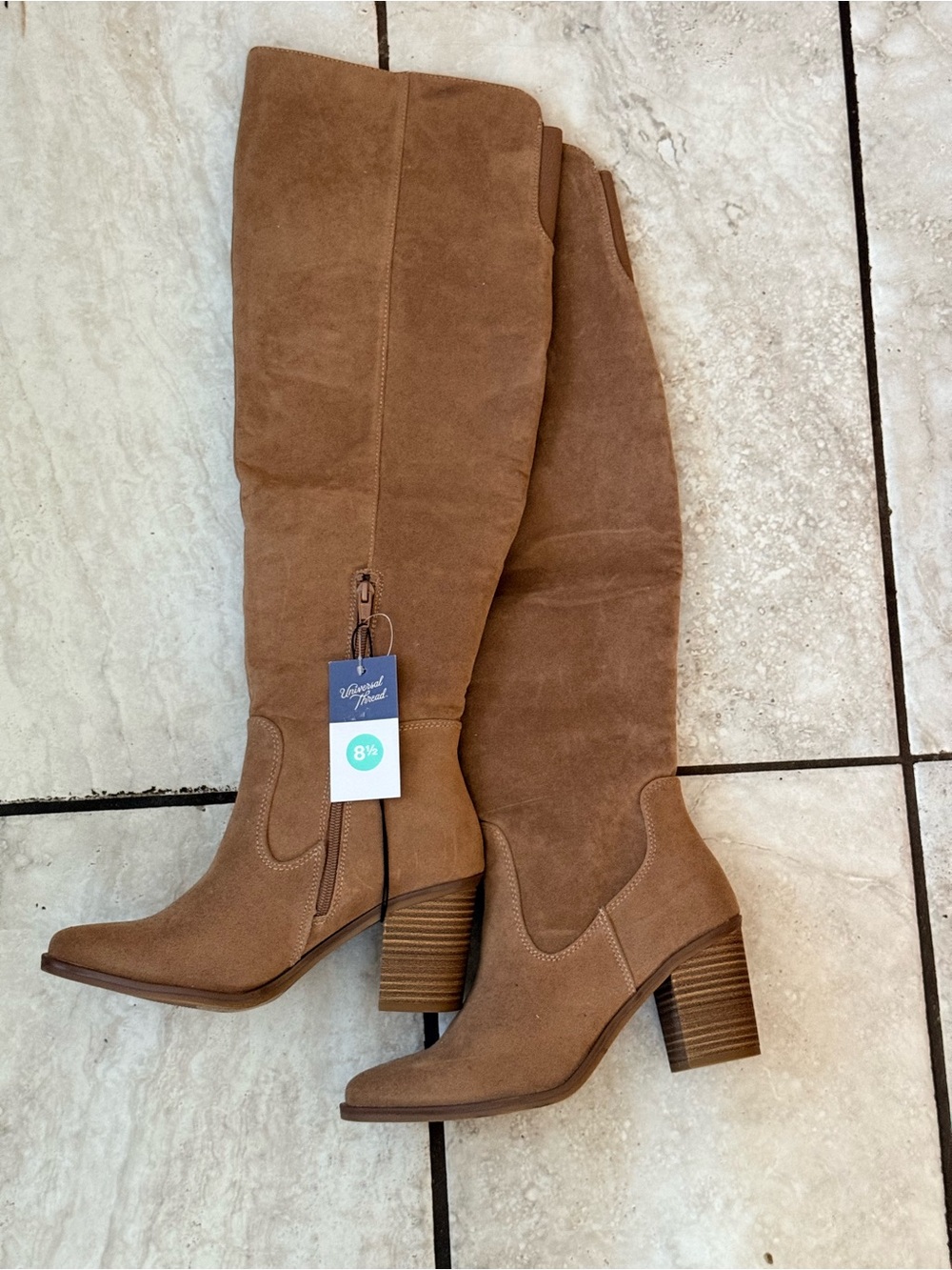 Universal Thread Tall Suede Over-the-Knee Boots - Tan